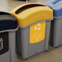 Mixed recycling bin in office