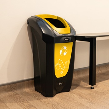 nexus 30 black paper recycling bin frontal view