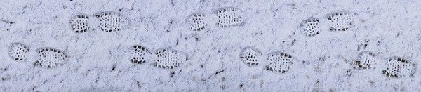 Fußabdrücke im Schnee