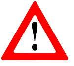 Rotes Dreiecks-Warnschild mit Ausrufezeichen