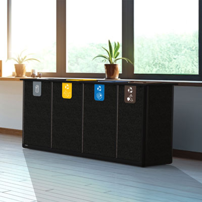 Origin™ Infinity Quad 280 Liter Slimline Recyclingstation