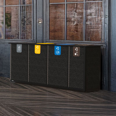 Origin™ Infinity Quad 400 Liter Recyclingstation 4 Abfallströme