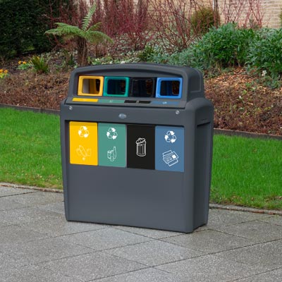 Nexus® Evolution City Quad Mülltrennsystem 4 Abfallabteile